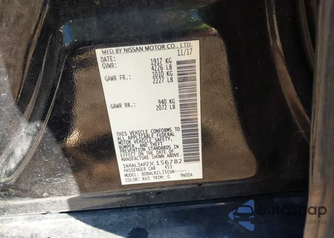 2018 Nissan Altima 2.5 Sl z USA, uszkodzony, nr VIN 1N4AL3AP2JC156782